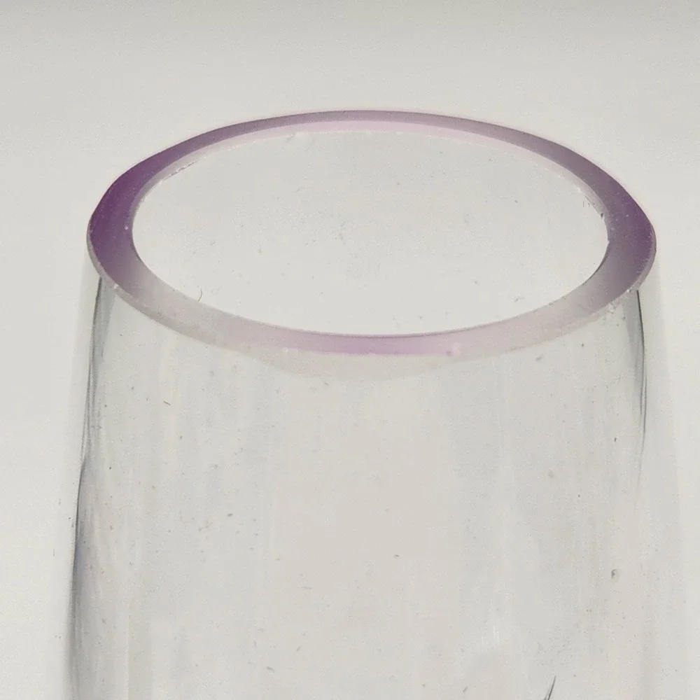 Viva Scandinavia Clear Glass Vase With Purple Weighted Base Handblown Minimalist